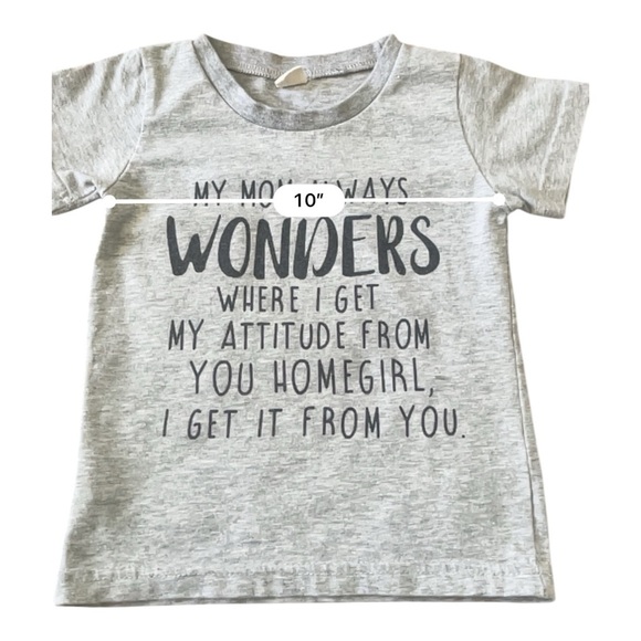 Boys casual sz 90 T-Shirt with Attitude Print gray color short sleeve round neck - Picture 5 of 8